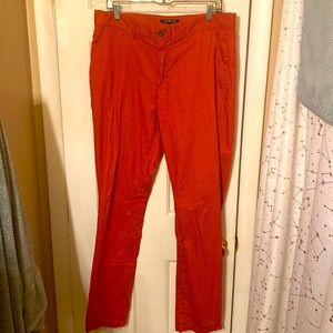 Mens 21men Khaki Chino Casual Pants Red Salmon Pink Size 34